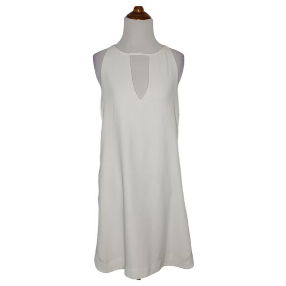 Parker Riviera Lace-Up Sides Dress Keyhole Neck White Small - Picture 2 of 13